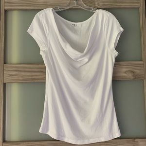 Sz L drape front Three Dots tee cotton/modal